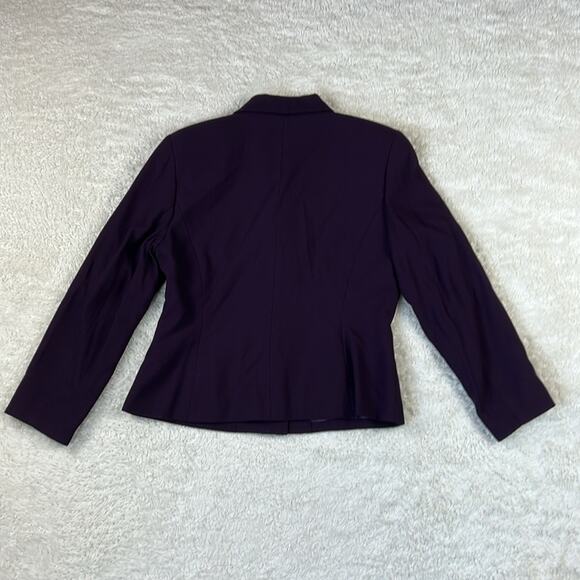 Y2K Kasper A.S.L. Petite Purple eggplant velvet trim skirt suite, size 4P - Picture 7 of 14